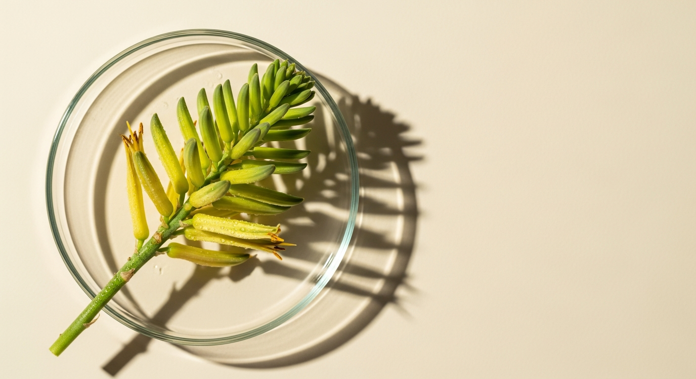 Vibrant yellow Aloe Barbadensis flowers, key ingredient for natural skincare extract