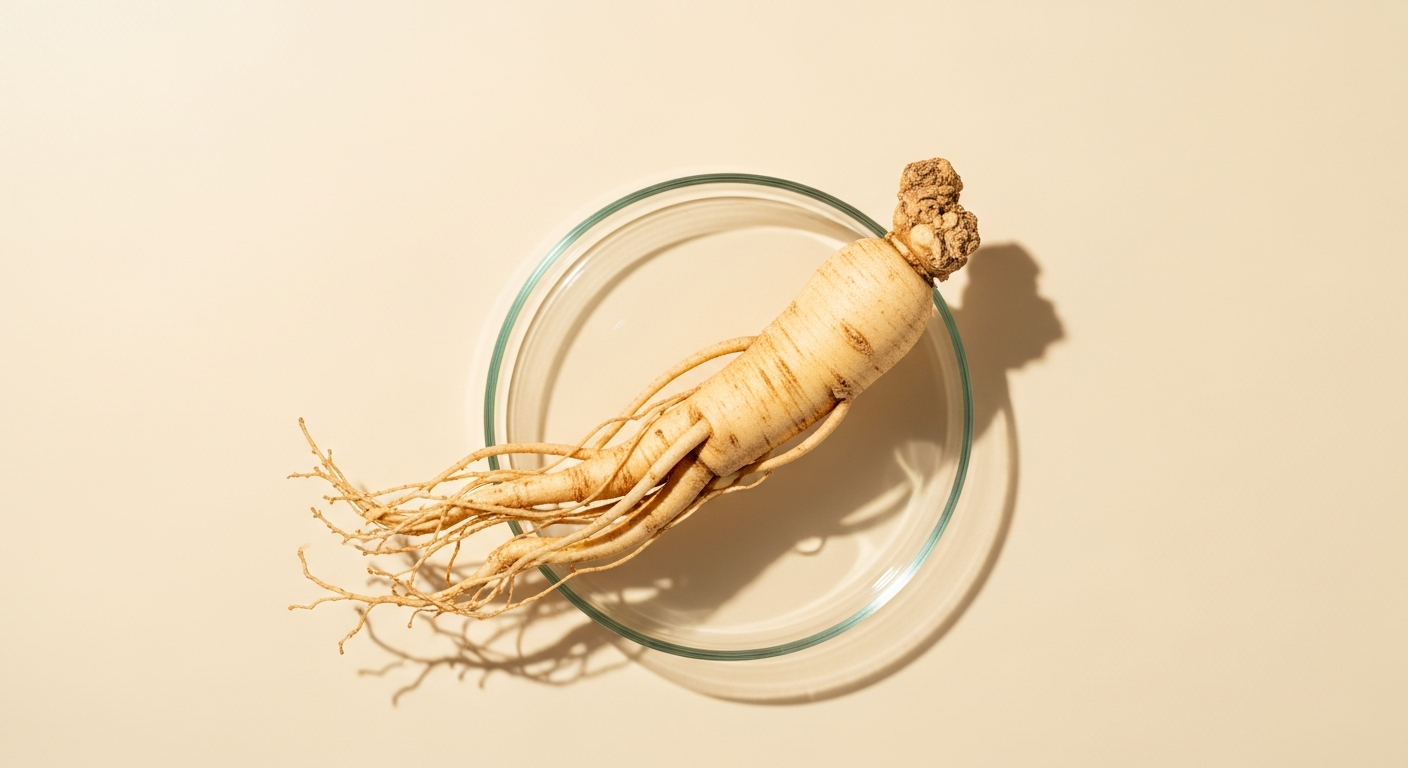 High-quality, whole Panax ginseng roots with their earthy texture and distinctive human-like